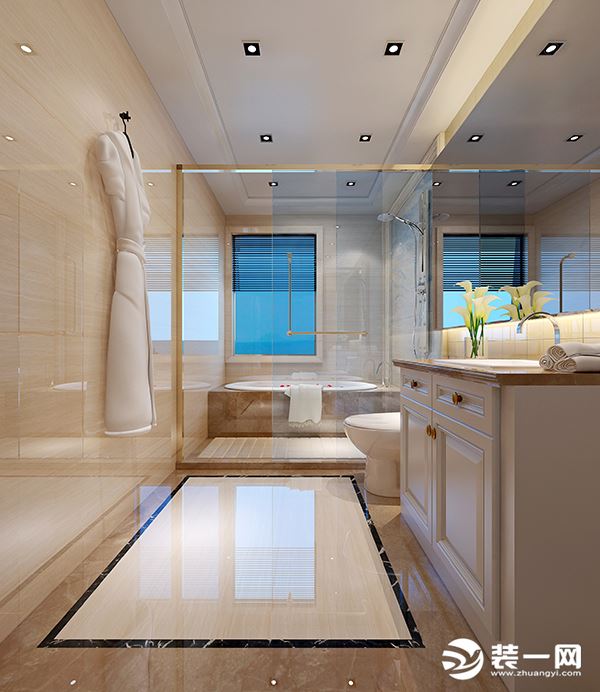 佛山装修公司推荐欧式风格别墅卫浴室装修案例图