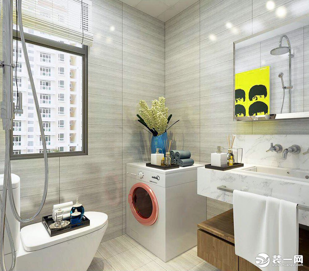 天津装修公司推荐现代简约风格卫浴室装修案例图