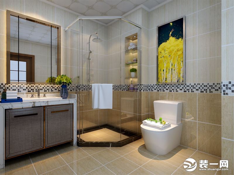 太原装修公司推荐中式风格卫浴室装修案例图