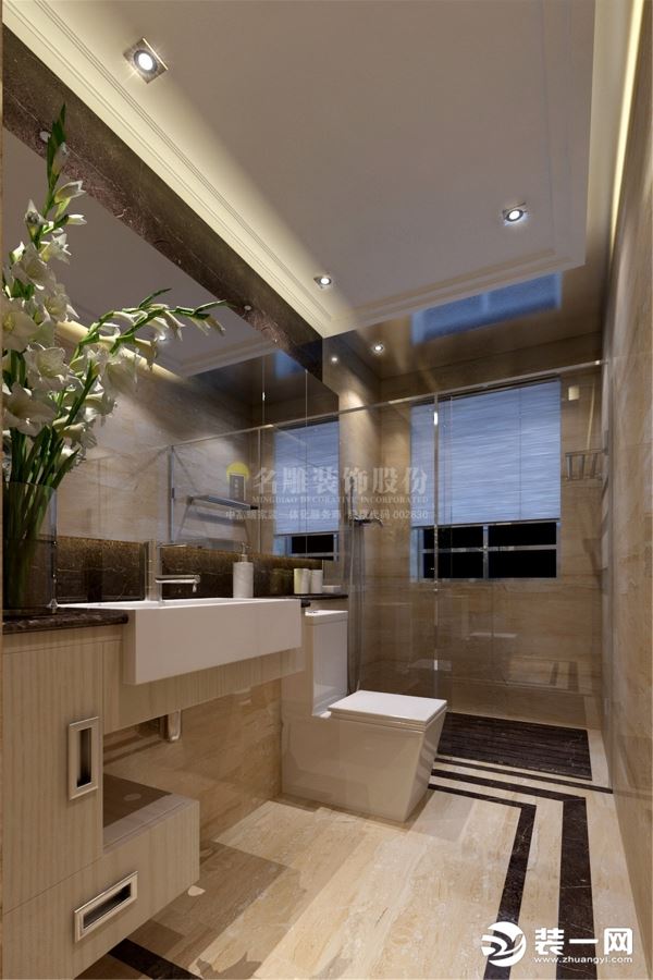 佛山装修公司推荐欧式风格卫浴室装修案例图