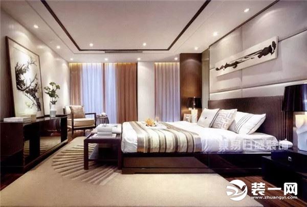 新中式别墅装修效果图 卧室