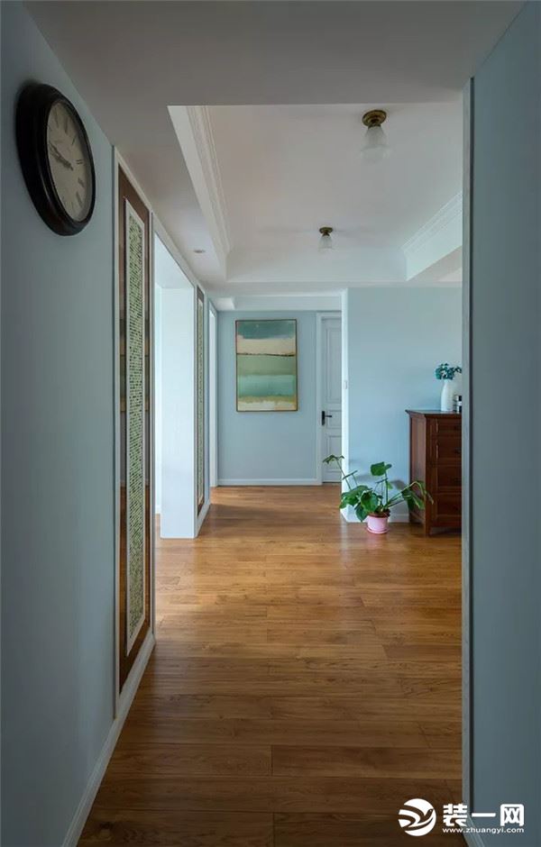 98平米三室两厅装修 美式风格 走廊