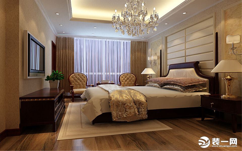 福州装修公司推荐简约欧式风格卧室装修案例图