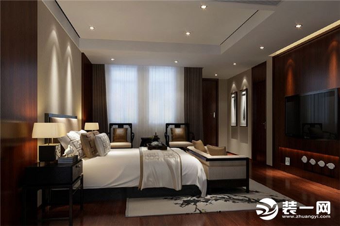 220平米新中式四居室卧室装修效果图