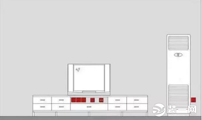 家庭装修客厅插座布置效果图 