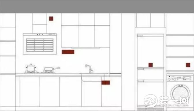 家庭装修厨房插座布置效果图 