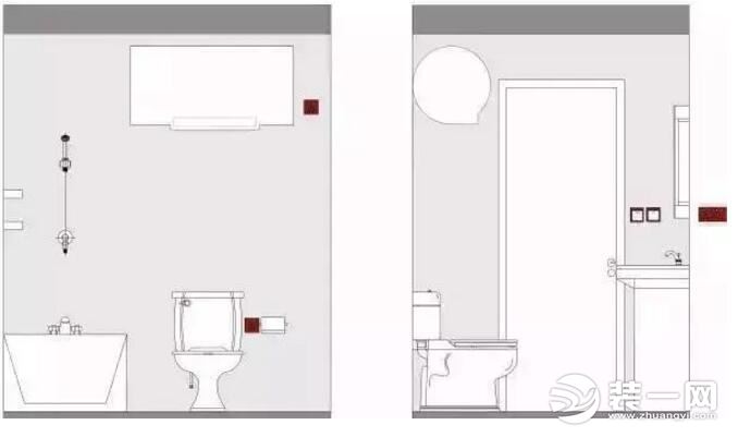 家庭装修卫生间插座布置效果图 