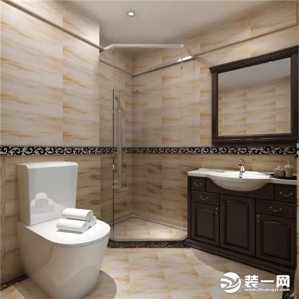 北京香山四季 禅意新中式装修效果图 洗手间