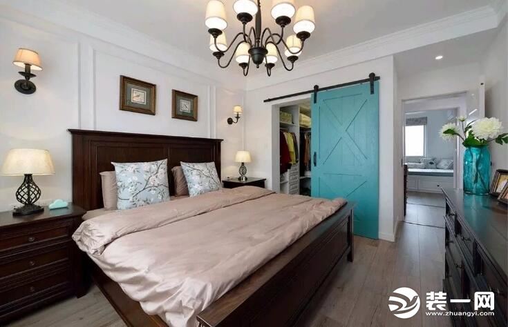 135平米美式风格装修案例卧室装修效果图