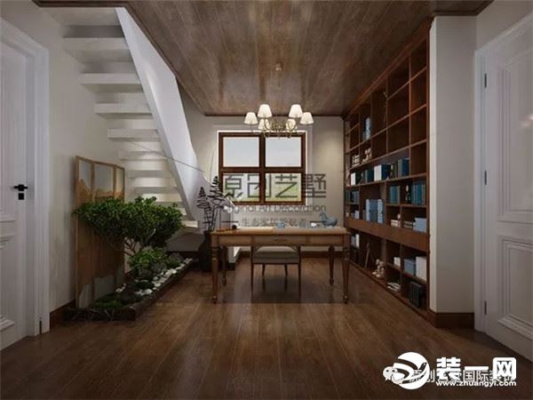 北京金隅上城郡 欧式法式混搭装修效果图 书房
