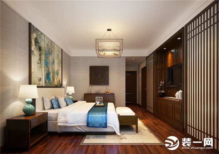300平米别墅新中式风格卧室装修效果图