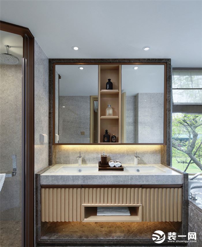 160平四居室现代中式风格洗手台装修效果图