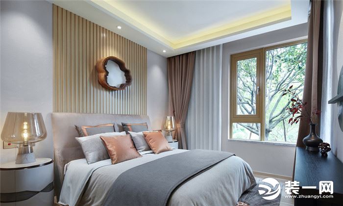160平四居室现代中式风格卧室装修效果图