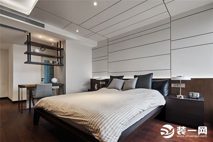 230平米四居室现代极简风格卧室装修效果图
