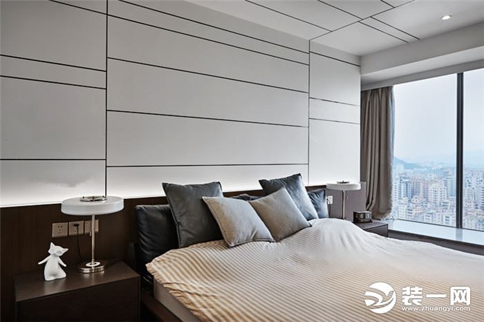 230平米四居室现代极简风格卧室装修效果图