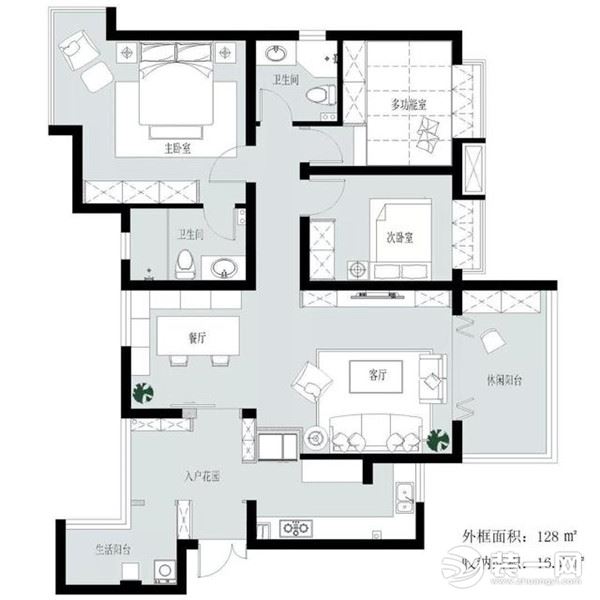 美式风格装修 145平米装修效果图