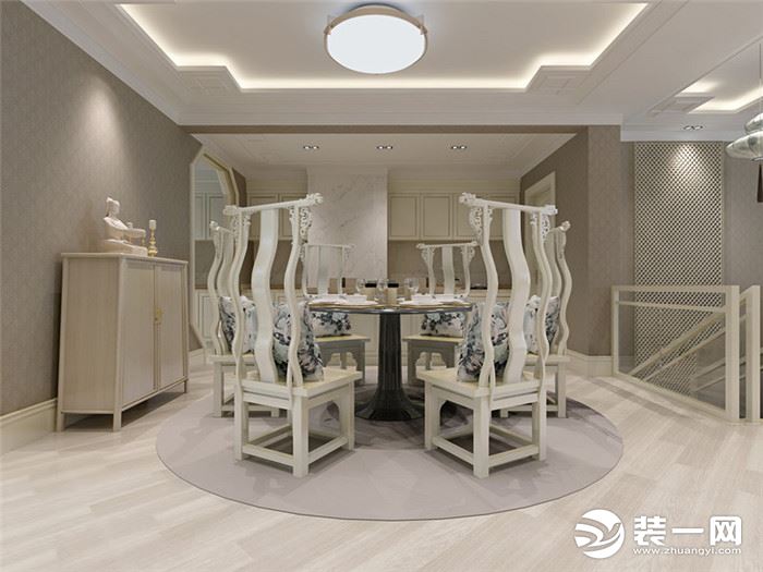 220平米别墅新中式风格餐厅装修效果图