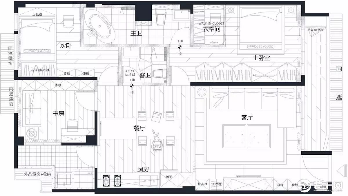 99平米北欧简约风格装修案例