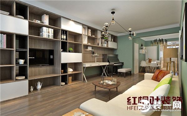 哈尔滨红枫叶装饰公司 94平米两室一厅装修效果图