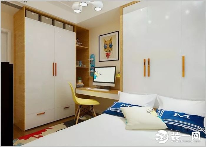 120平米三室两厅现代风格卧室装修效果图