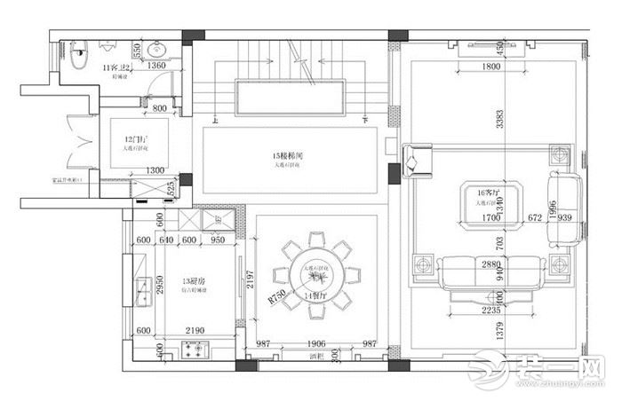 458平米别墅新中式风格装修效果图