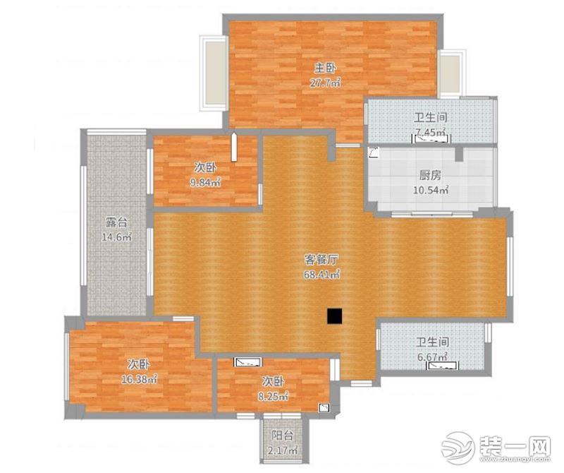 155平米大户型装修中式风格三居室