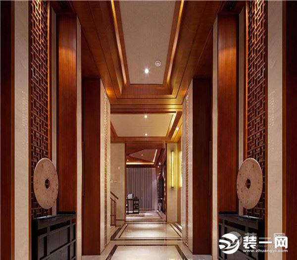 新中式别墅装修样板间 走廊