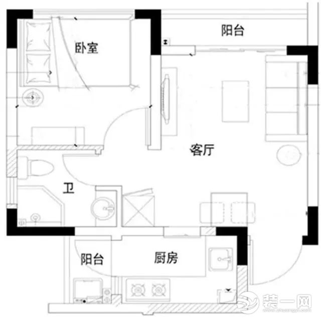 40平米单身公寓效果图