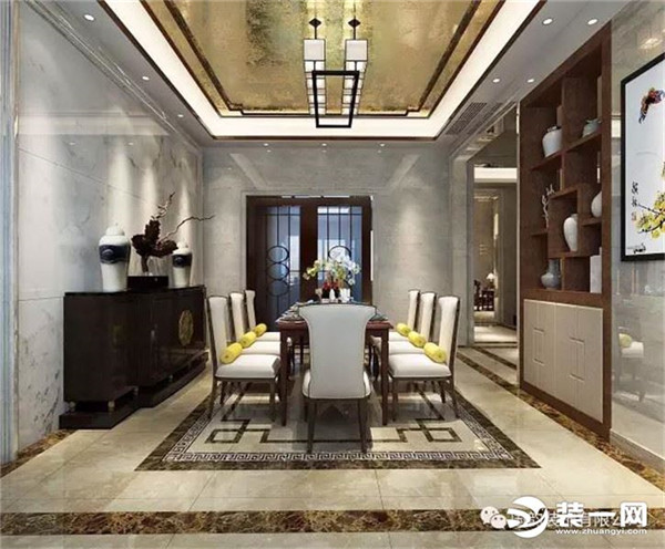 新中式风格别墅装修效果图 餐厅