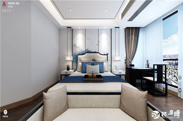 巨龙环岛国际新中式装修效果图 卧室