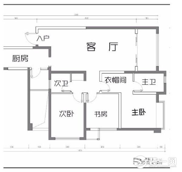 欧式婚房装修前 室内户型图