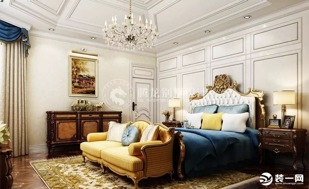 上海腾龙设计 独栋别墅装修案例 卧室装修效果图
