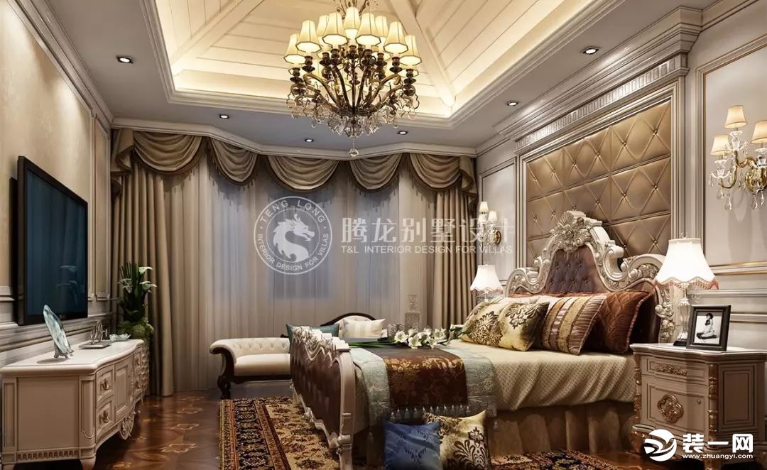 上海腾龙设计 独栋别墅装修案例 卧室装修效果图