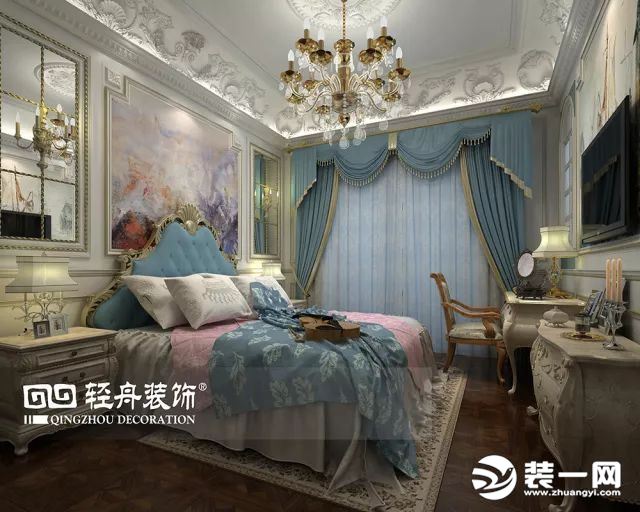 北京装修公司 165平米装修效果图 浪漫法式风格 卧室
