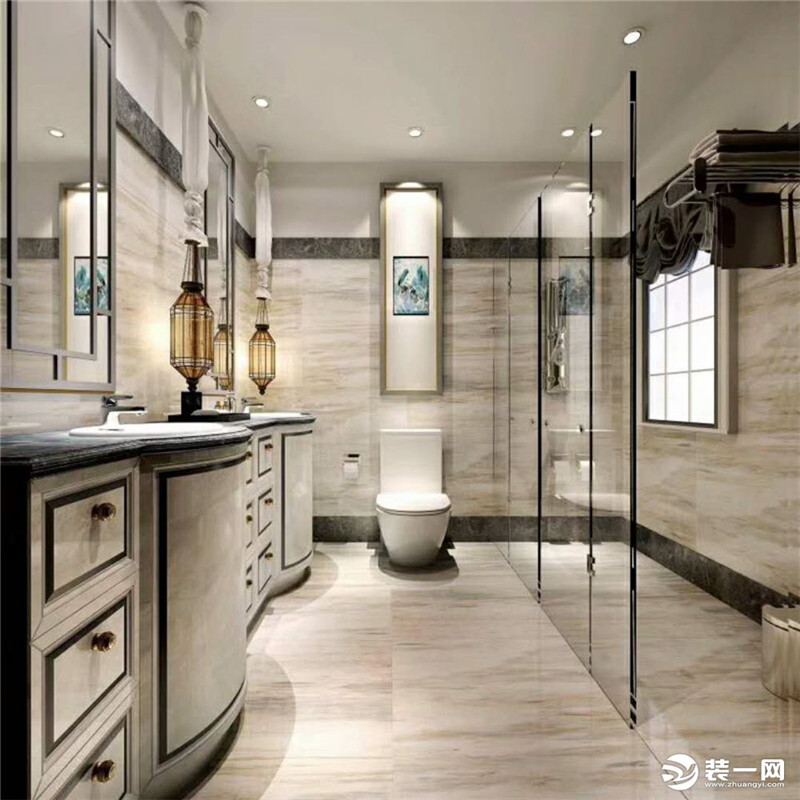 上海嘉定装修公司 五星级酒店装修效果图欣赏 洗手间