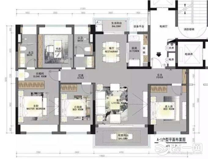 新中式装修风格户型图