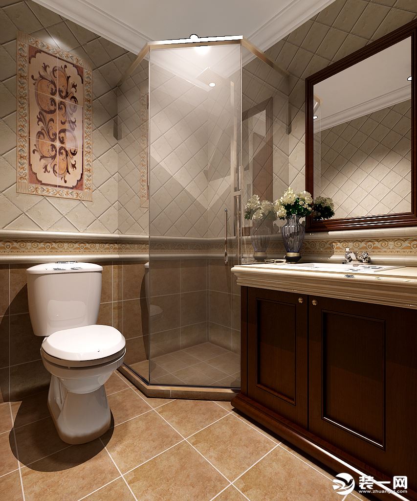 美式风格500平别墅装修效果图 洗手间