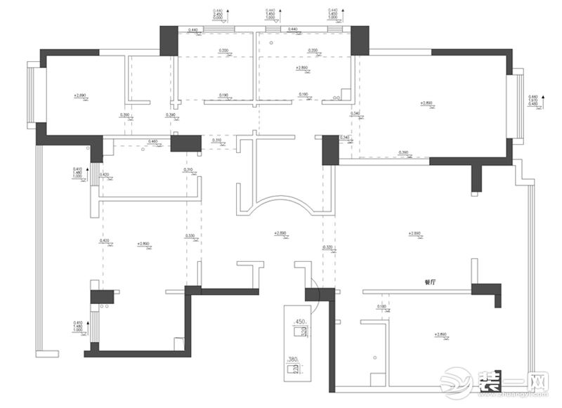 绿城玫瑰园236平现代风格设计案例欣赏