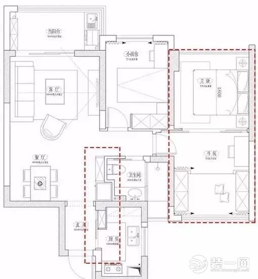 89平米小三居北欧风格装修实景图