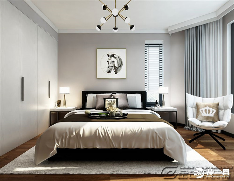 昆明装修网分享 129平米现代风格装修效果图 卧室