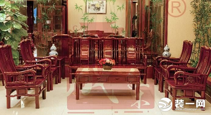 新中式红木家具效果图 客厅红木家具效果图