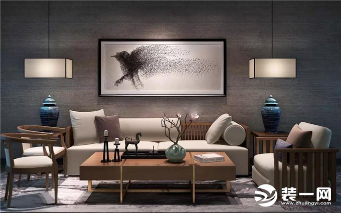 新中式沙发背景墙装修效果图