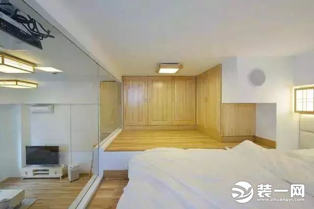 70平loft单身公寓日式风格卧室装修案例