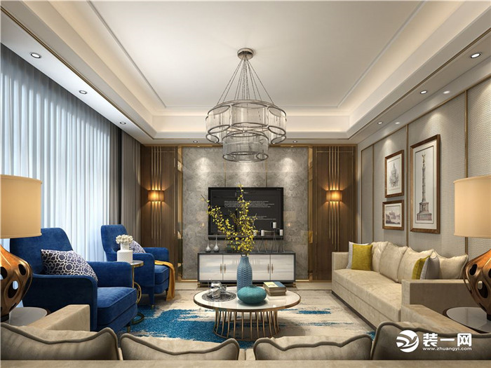 无锡燕巢国际装饰简欧风装修案例三室两厅效果图
