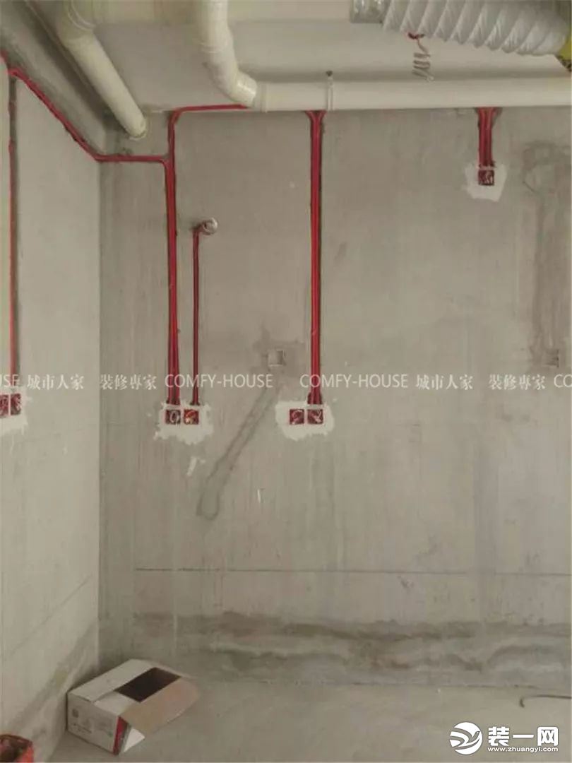 济南城市人家装修公司工地形象展示 水电布局