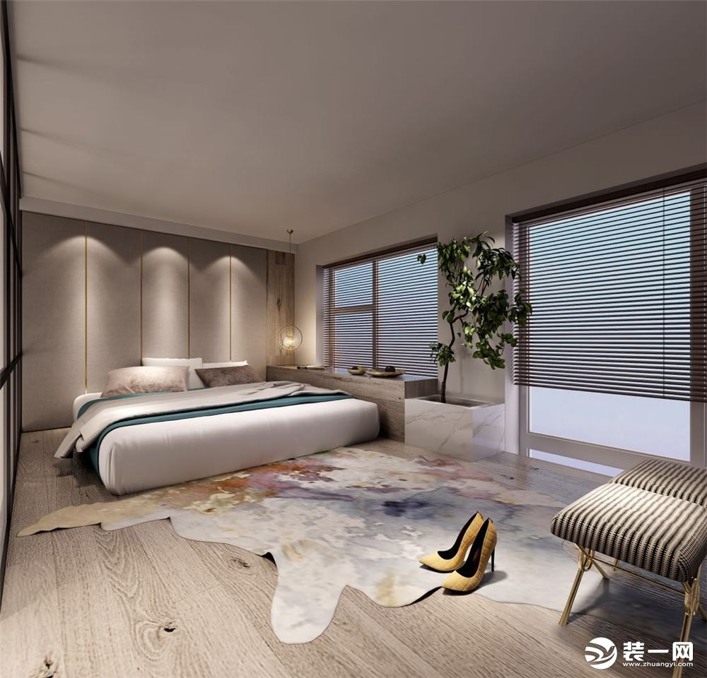 北京华润悦景湾4.2米loft公寓装修效果图 卧室