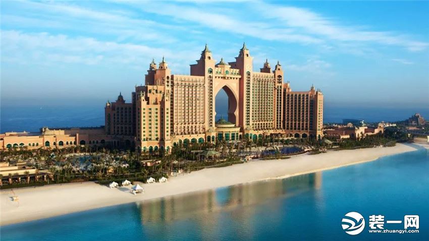 迪拜棕榈岛亚特兰蒂斯度假酒店装修造价15亿美元 外景