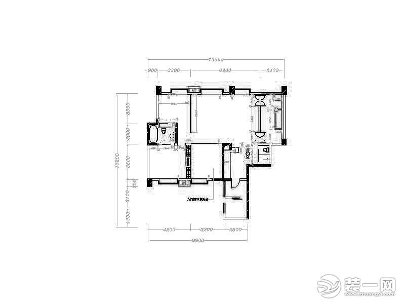 城市华庭114平现代风装修案例 户型平面结构图