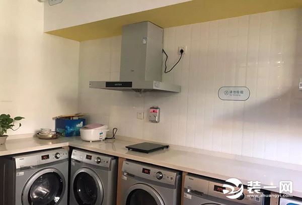 北京蓝领公寓装修图片 洗衣房厨房一体化