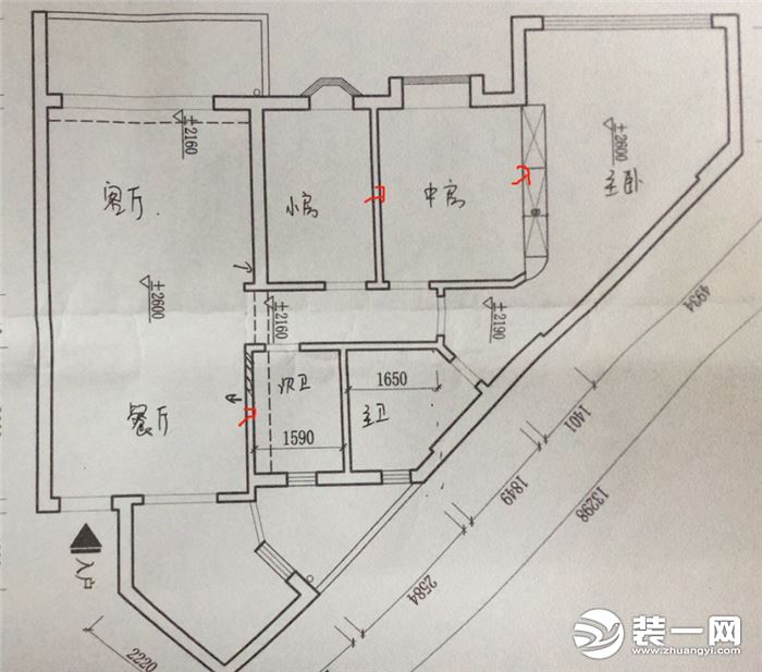 113平三室一厅装修效果图 户型平面结构图